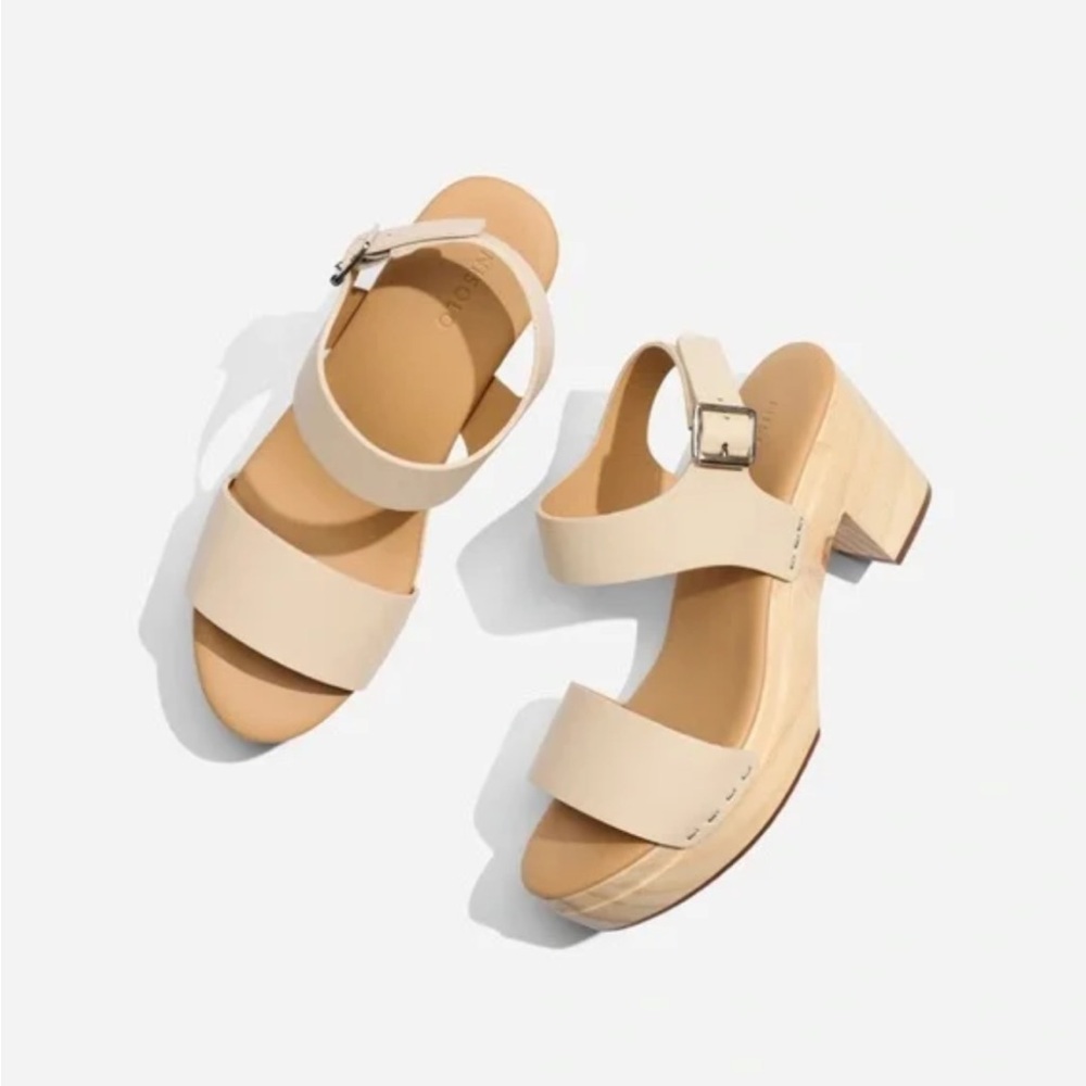 New Nisolo Open Toe Clogs in Bone Size 39